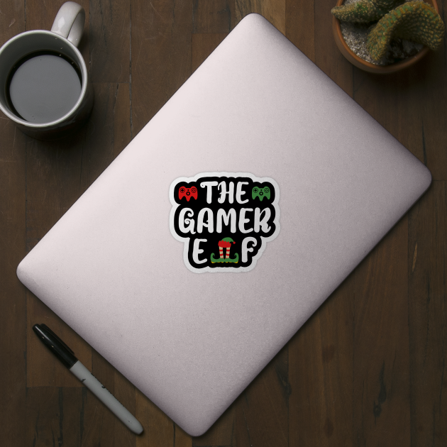 Christmas Gamer Elf  Cool Gaming Holiday Gift by Hasibit